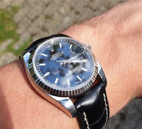 rolex on leather